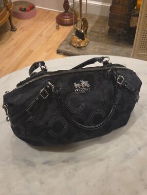 COACH MADDISON DOTTED OP ART SOPHIA SATCHEL